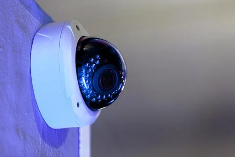 CCTV camera operating in a gym Stock Photos