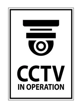 CCTV Camera In Operation Sign for Security and Surveillance Usage Illustrazione stock