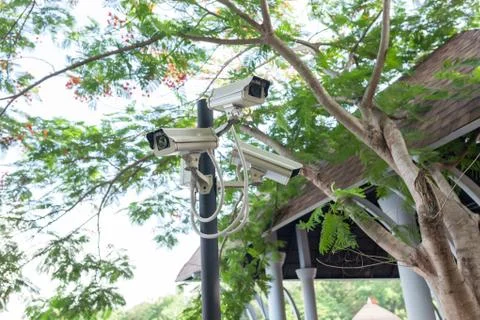 CCTV camera or surveillance operating. CCTV, camera,cctv Stock Photos