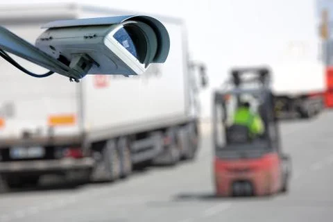CCTV camera or surveillance system for warehouse protection Stock Photos
