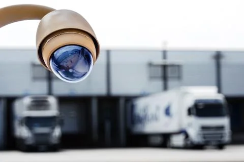 CCTV camera or surveillance system for warehouse protection Stock Photos