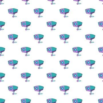 CCTV camera pattern, cartoon style Illustrazione stock