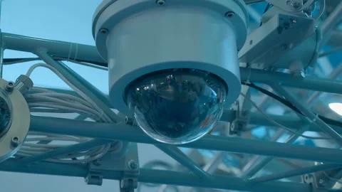 CCTV camera perform security functions on the territory of the protected object 스톡 동영상 187890897