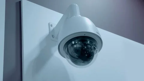 CCTV camera perform security functions on the territory of the protected object Video stock 187917866