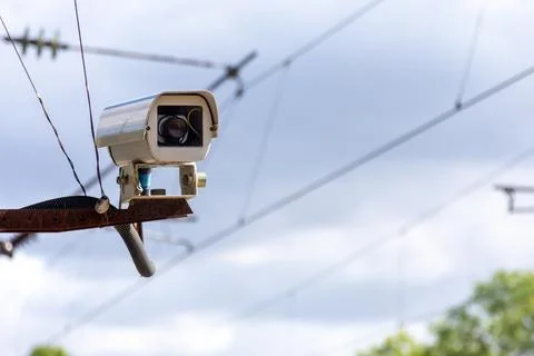 CCTV camera in a public place Stock Photos
