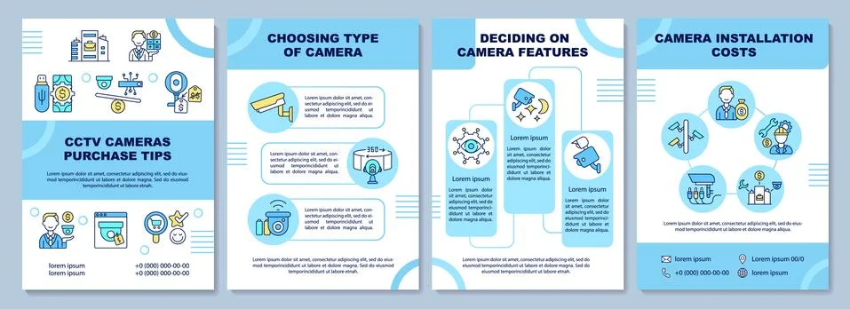 CCTV camera purchase brochure template Stock Illustration
