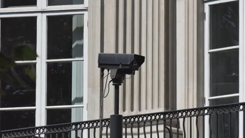 A CCTV camera recording on a corporate office building. Stock Footage 281367171