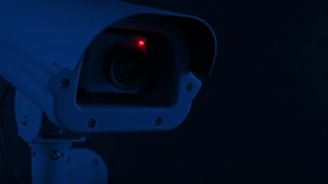 CCTV Camera Recording On Rainy Night Stock Footage 345851364
