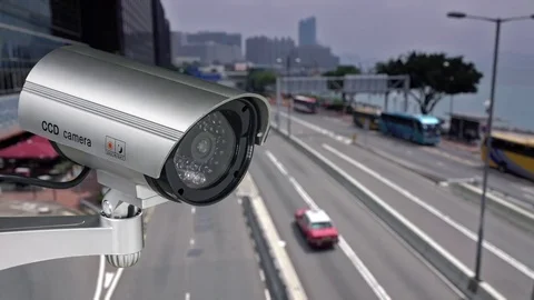 CCTV camera on the road for detecting offenses and secure driving safety. Stock Footage 82959649