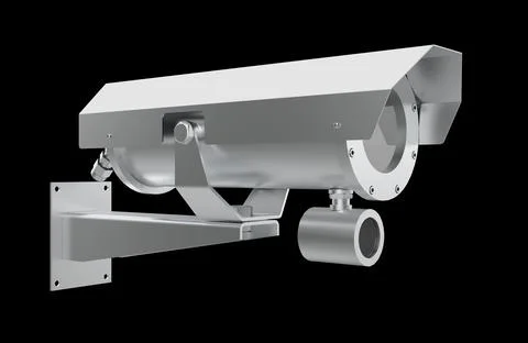 CCTV camera. Security camera isolated on white 3d image illustration Stock Illustration