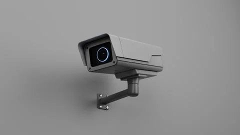 CCTV camera. Security camera on the wall. isolated background. 3d render Stock Illustration