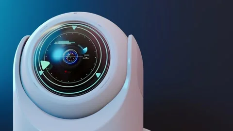 CCTV camera security installed on dark blue background. Video stock 227975671