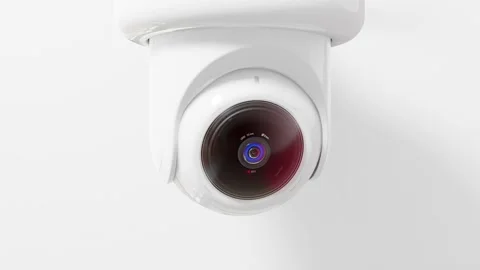 CCTV camera security installed on wall of the white room.  Stock Footage 227975672