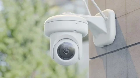 CCTV camera security installed on wall of the building or office.  Stock Footage 227975700