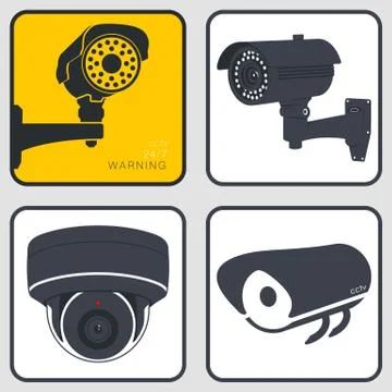 CCTV Camera. Security Surveillance System Stock Illustration