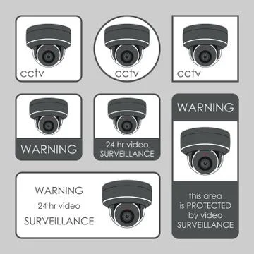 CCTV Camera. Security Surveillance System Stock Illustration