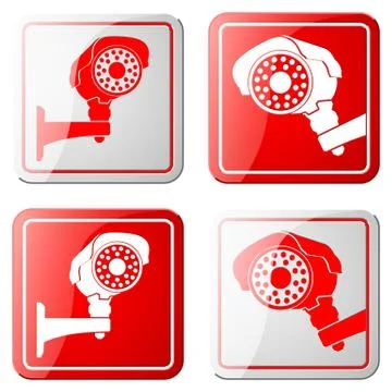 CCTV Camera. Security Surveillance System Stock Illustration
