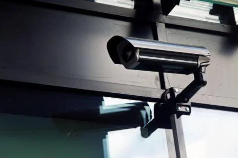Cctv camera security system on office building Stock Photos