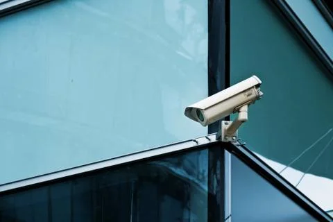 Cctv camera security system on office building Stock Photos