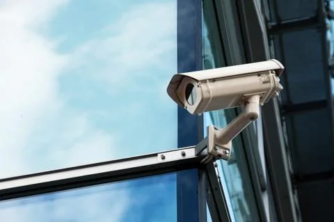 Cctv camera security system on office building Stock Photos