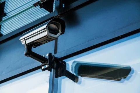 Cctv camera security system on office building Stock Photos