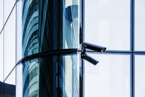 Cctv camera security system on office building Foto stock