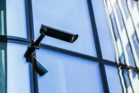 Cctv camera security system on office building Stock Photos