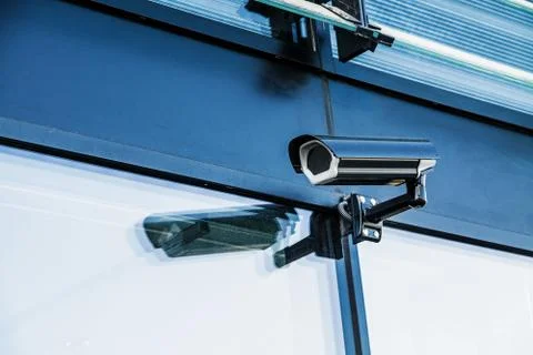 Cctv camera security system on office building Stock Photos