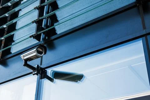 Cctv camera security system on office building Stock Photos