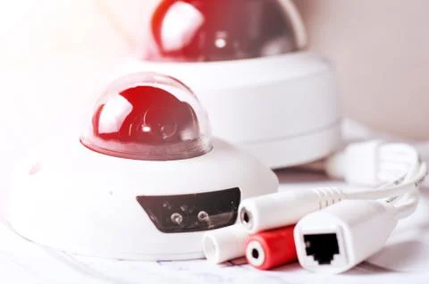 Cctv camera security system. Video securityt on a table. Good for security Stock Photos