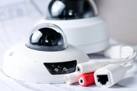 Cctv camera security system. Video securityt on a table. Good for security Stock Photos