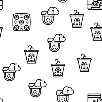 Cctv Camera Security Vector Seamless Pattern イラスト素材