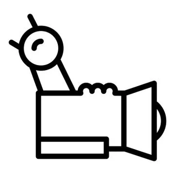 CCTV camera on the side icon, outline style Stock Illustration
