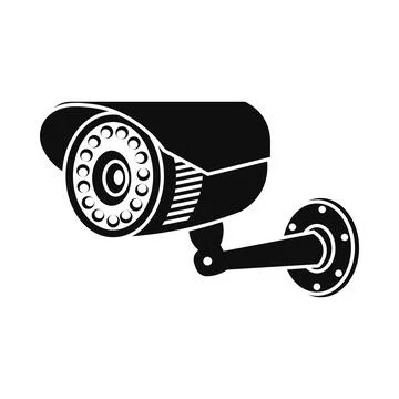 CCTV Camera sign Silhouette, Security Camera Icon Vector, CCTV icons Svg, Stock Illustration