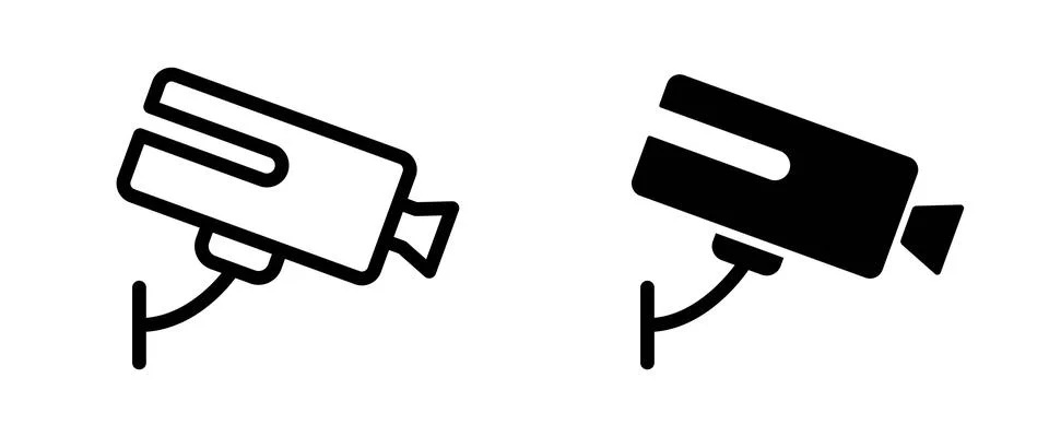CCTV camera simple icon. Home security guard system vector illustration. Vi.. Stock Illustration
