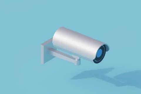 Cctv camera single isolated object. 3d render illustration 스톡 일러스트