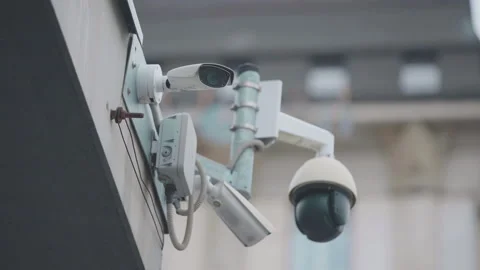 CCTV Camera on Street Stock Footage 234350628
