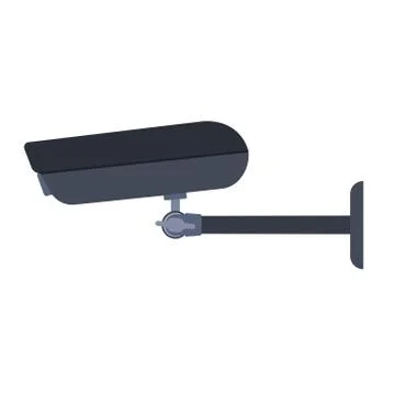 CCTV camera symbol vector icon side view. Crime system security control. Surv Stock Illustration