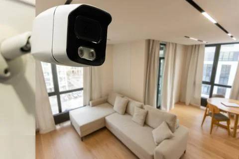 Cctv camera system, home security technology outside security Stock Photos