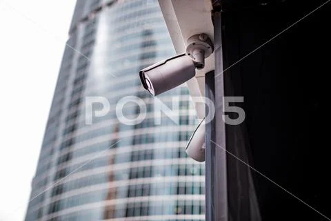 Cctv camera system on wall technology wifi rotation tracking ai system ...