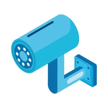 Cctv camera tech isometric Stock Illustration