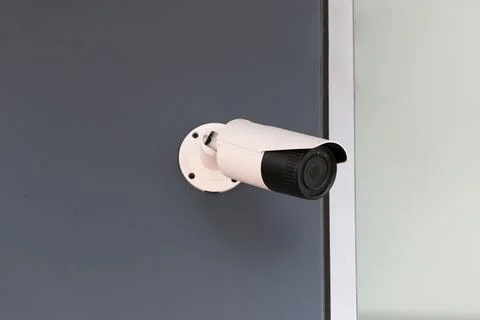 CCTV of CAMERA tool mounted on the wall. Stock Photos