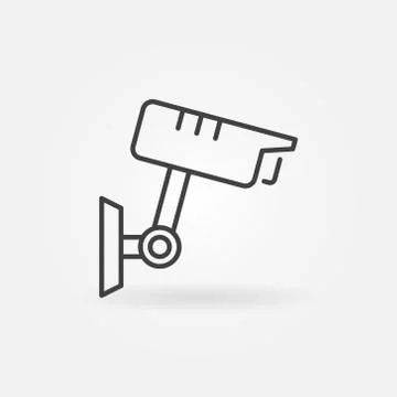 CCTV camera vector icon in thin line style Stock Illustration