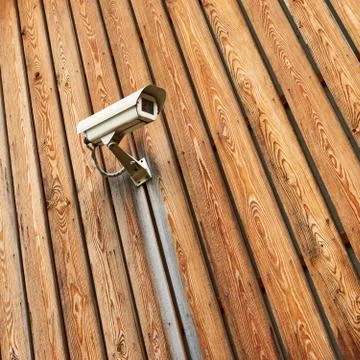 CCTV camera on the wall Stock Photos