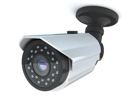 CCTV camera on white background (done in 3d) Stock Illustration