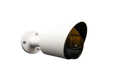 Cctv camera on the white background Stock Photos