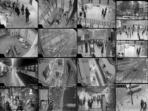 CCTV   Cameras   Screen   channel   Black   SD Stock Footage 73420549