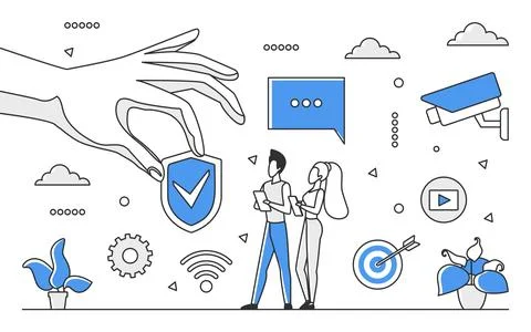 Cctv control system Stock Illustration