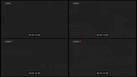 Cctv four cam with rec dot Stock Footage 89290304