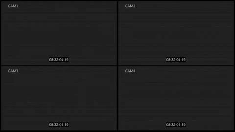 Cctv four cam with timecode Illustrazione stock